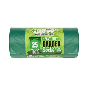EcoBag 25 x Heavy Duty Garden Sacks, Green, 233
